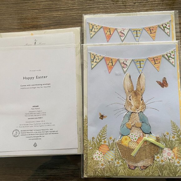 5 NWT BEATRIX POTTER PETER RABBIT EASTER CARDS - Picture 3 of 5